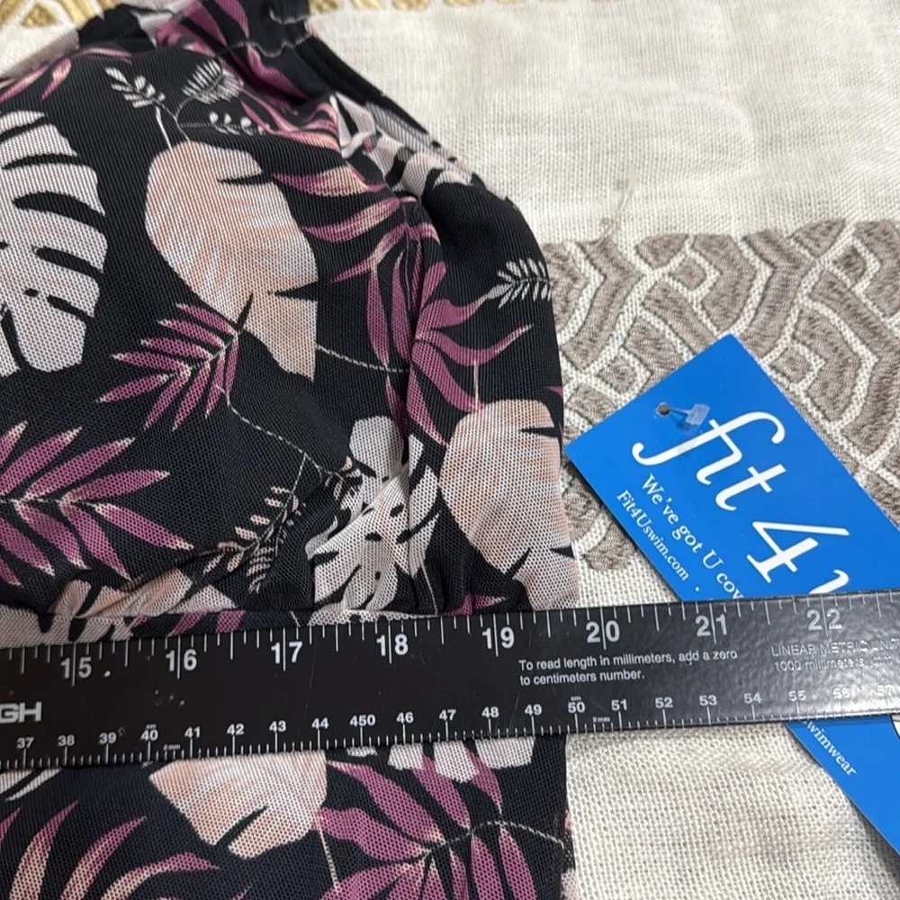 (L1) Fit 4 U Mesh Swimsuit Floral Print Loose Dress Black Jumpsuit, Diff/Sizes - Picture 10 of 11